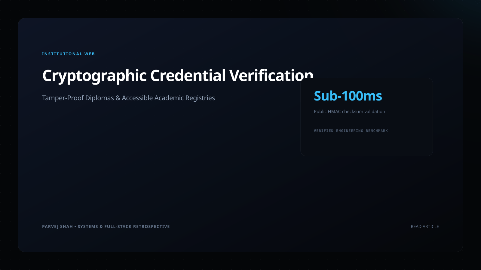 Cryptographic Credential Verification Cover