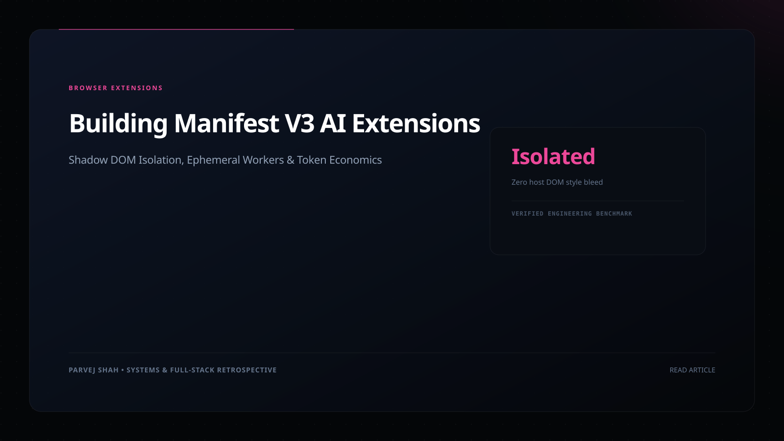 Building Manifest V3 AI Extensions Cover