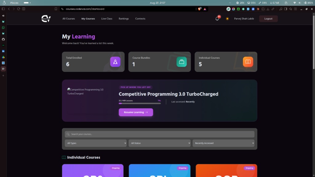 Enrolled Competitive Programming Courses & Course Bundles