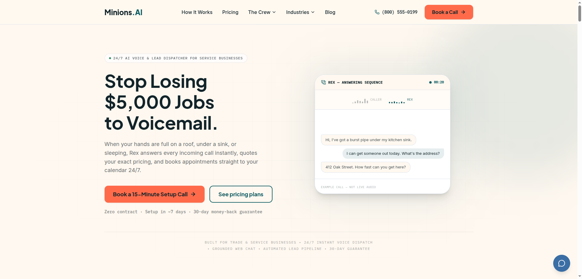 Minions.AI 24/7 AI Voice Dispatcher & Speed-to-Lead Platform