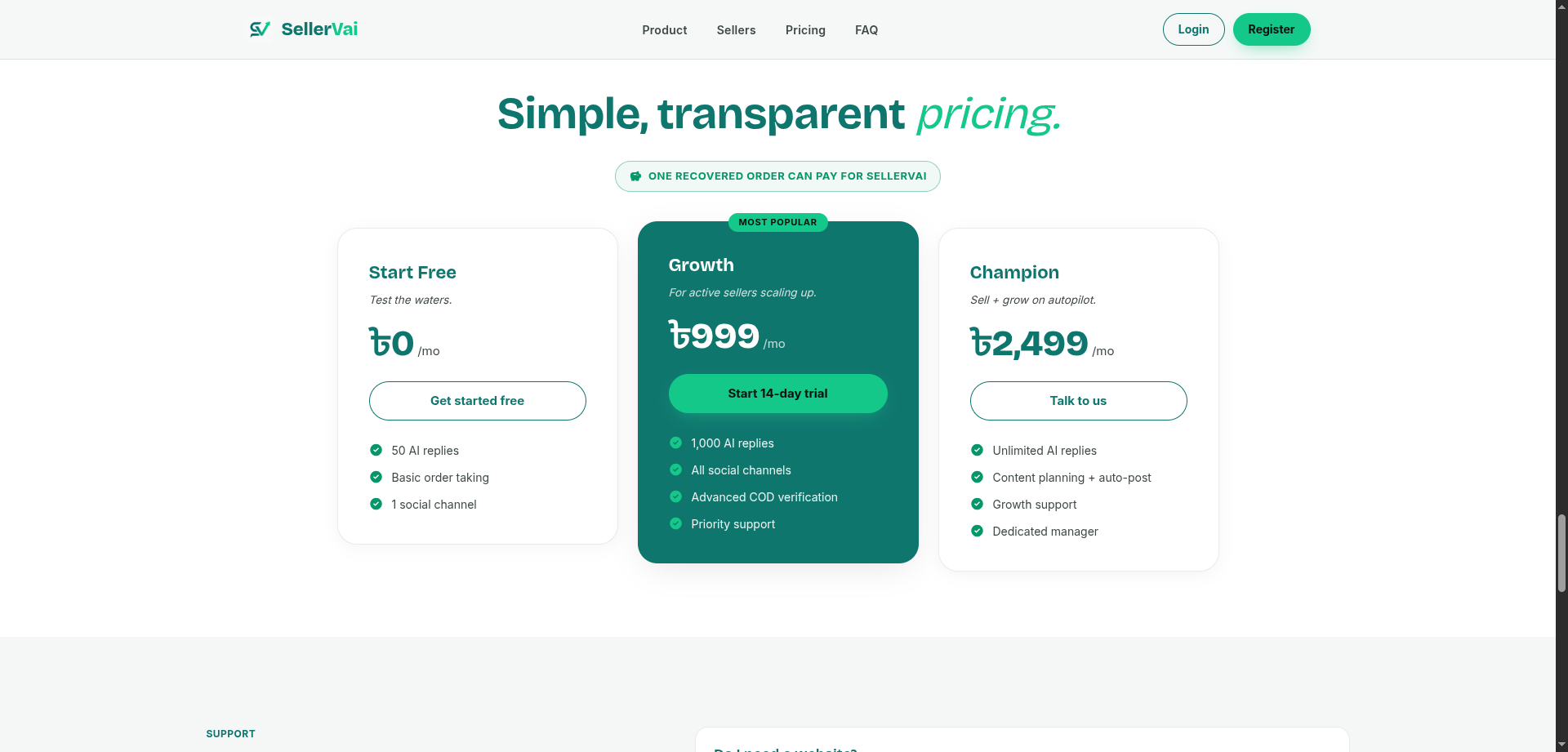 SellerVai Merchant Subscription & Automation Packages